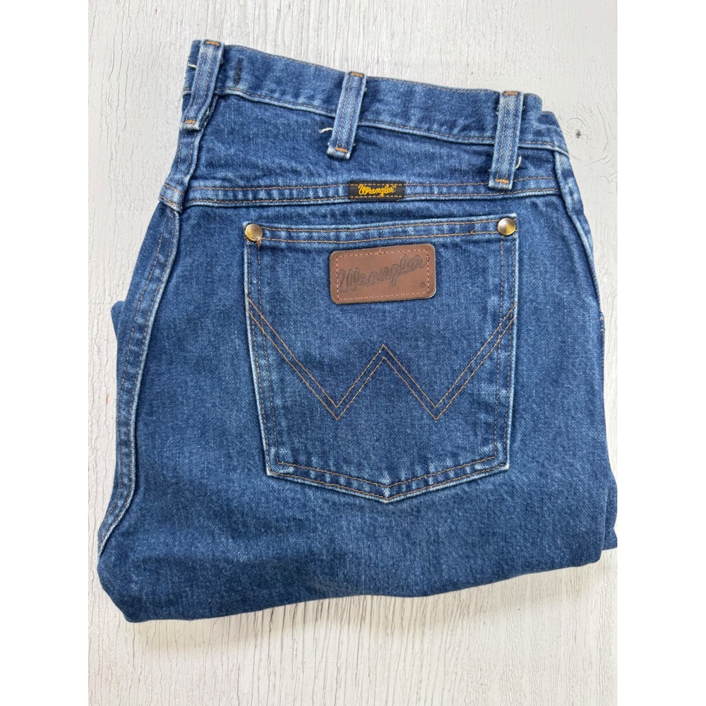 Wrangler 47MWZPW Regular Fit Mens Jeans 33x32 Blue Denim Straight Leg Pants